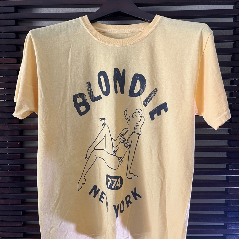 Sold on depop - Blondie Graphic Tee in Yellow